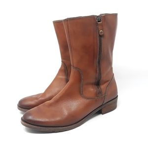 Pikolinos Leather Mid-Calf Dual Zipper Boots Sz 41